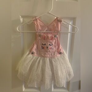 Oshkosh Bgosh Pink Bunny Dress Overalls Toddler Girl 2T